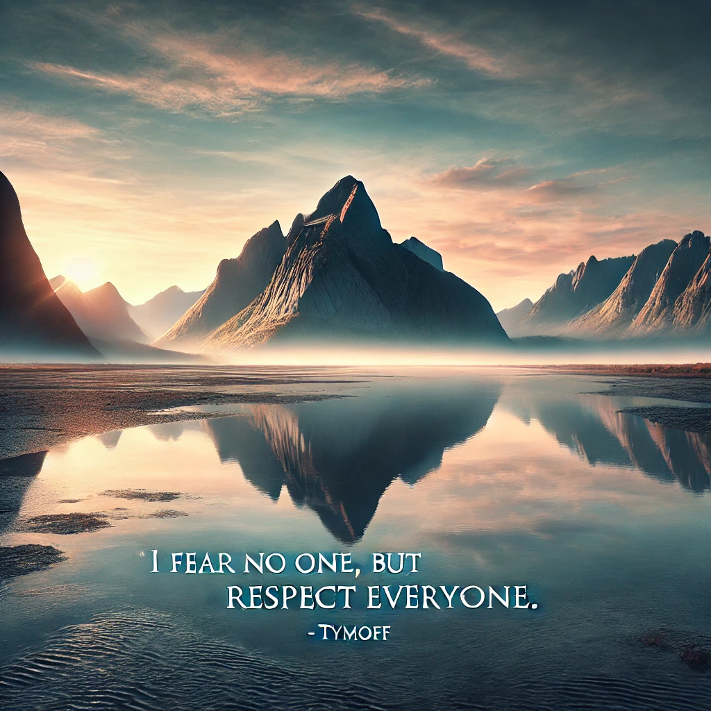 I Fear No One, But Respect Everyone. – Tymoff: A Balanced Life Philosophy